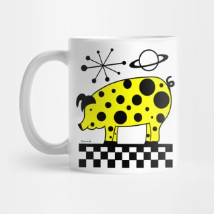 Vintage Polka Dot Pig Mug